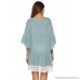 Womens V Neck Ruffle Sleeve Lace See Through Swimsuit Cover Up Flowy Beach Dress Blue B07MC2B1YN